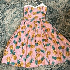 Collectif pineapple tropical swing circle dress